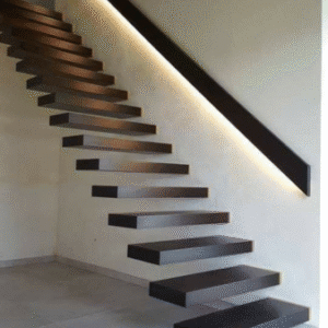 Escalera Flotante Metálica Minimalista
