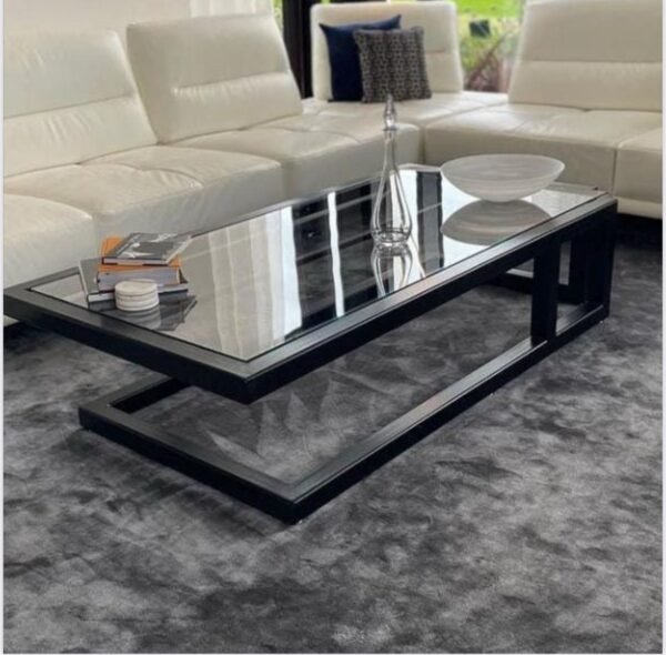 Mesa de Centro IN-04 | Cristal Negro Minimalista