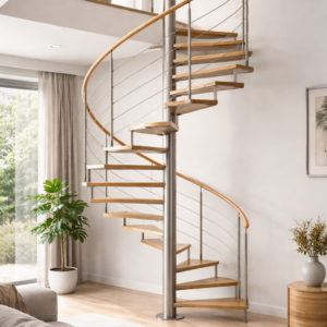 Escalera de Caracol a Medida ESC-02 – Diseño Moderno con Cable Inox