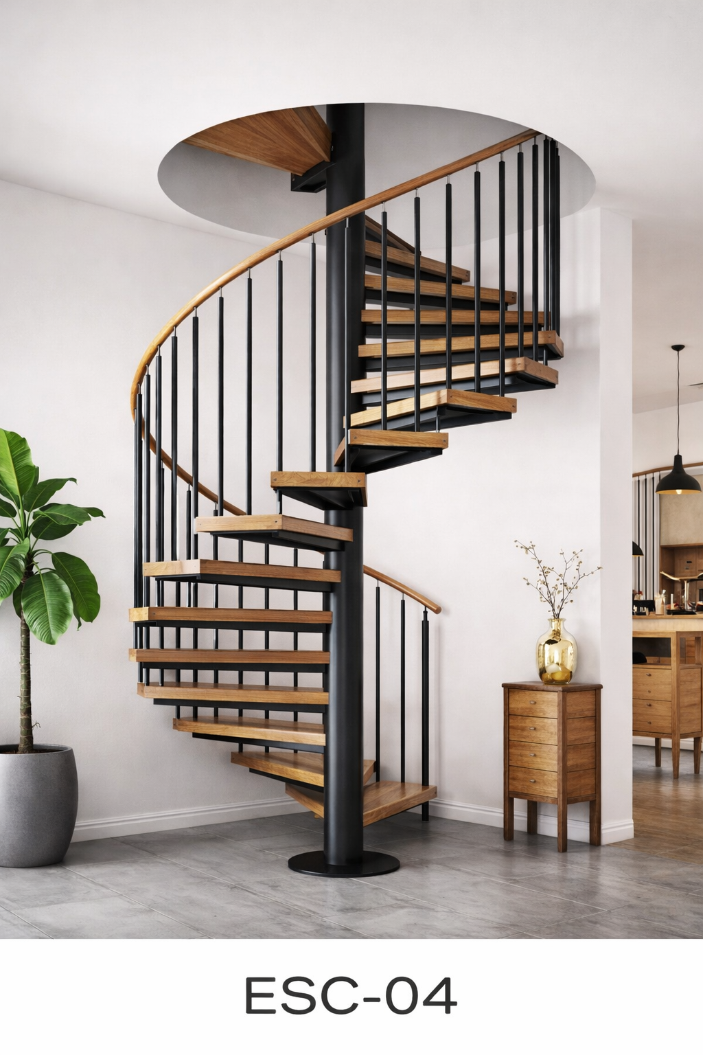 Escalera de Caracol a Medida ESC-04 – Diseño Industrial Moderno