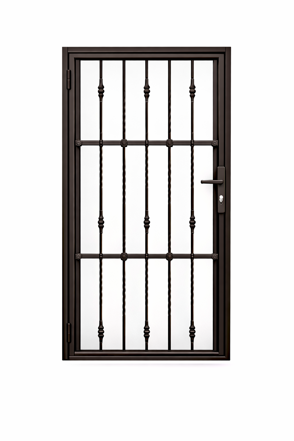 Reja para puerta abatible a medida MOD-P04 – Diseño Rústico con Forja Decorativa - Imagen 2