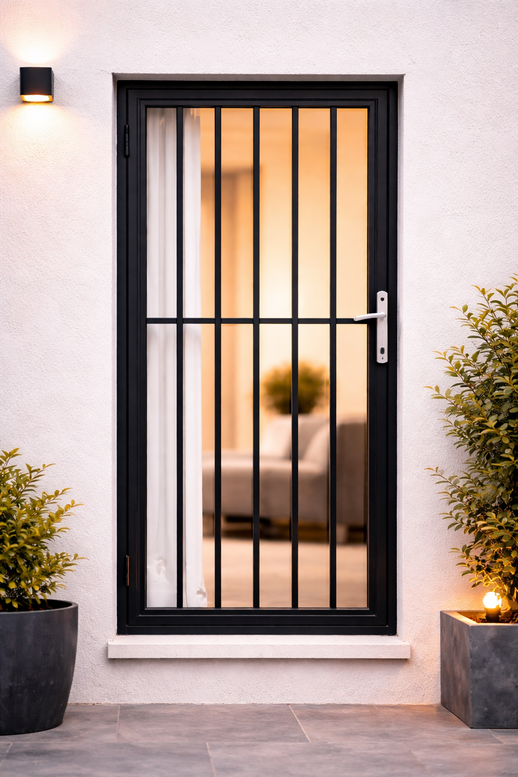 Reja abatible para puerta a medida MOD-P01 – Diseño Básico Vertical