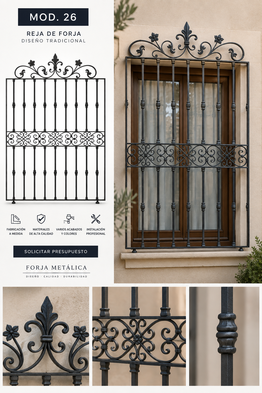 Reja de forja modelo 26